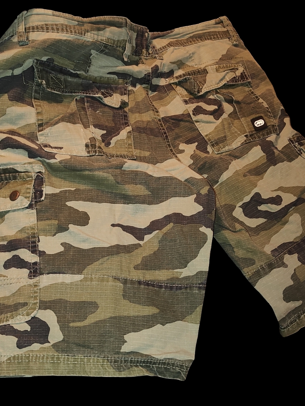 VTG Ecko Unltd Cargo Shorts Mens Sz 34 Camo Canvas Hip Hop Baggy Grunge Y2K - Picture 5 of 6